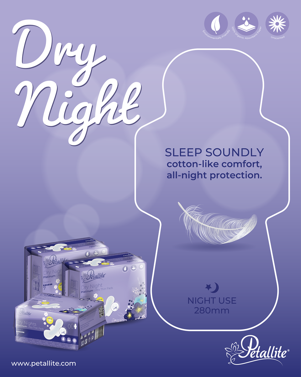 Petallite Night Platinum Pads - Lab Verified Safety (Box of 36Packs-252Pads)