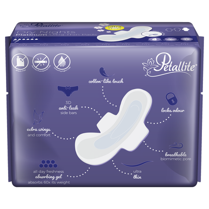 Petallite Night Platinum Pads - Lab Verified Safety (Box of 36Packs-252Pads)