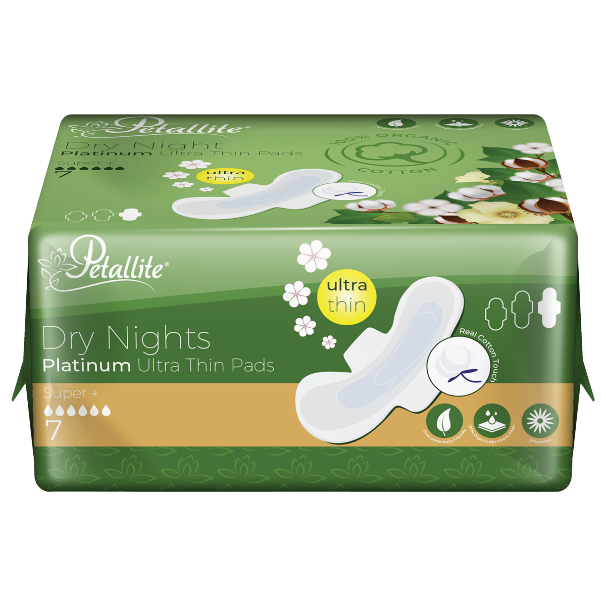 Petallite Organic Night Protect Pads - Lab Verified Safety