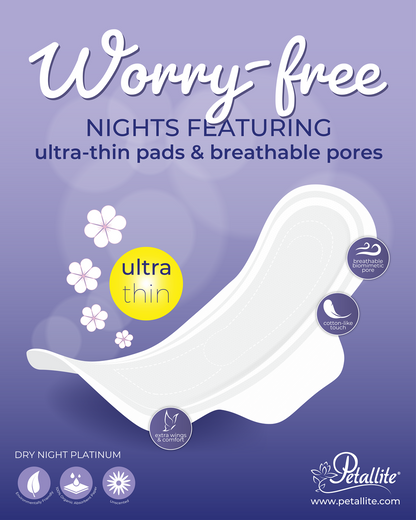 Petallite Night Platinum Pads - Lab Verified Safety (Box of 36Packs-252Pads)