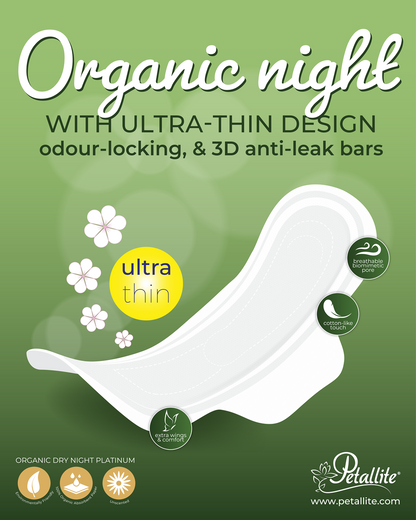 Petallite Organic Night Protect Pads - Lab Verified Safety