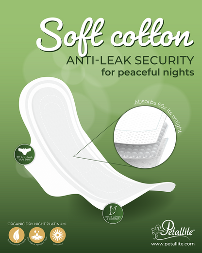 Petallite Organic Night Protect Pads - Lab Verified Safety