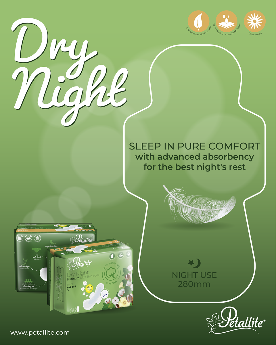Petallite Organic Night Protect Pads - Lab Verified Safety